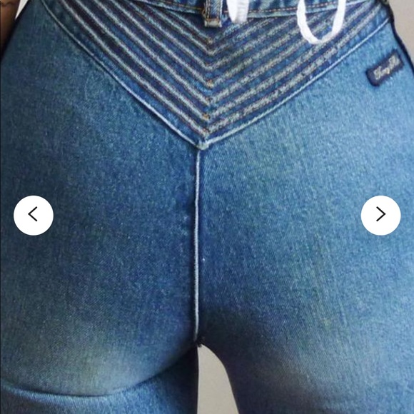 Fancy ass Jeans Vintage Fancy Ass Blue Glitter High Rise Jeans